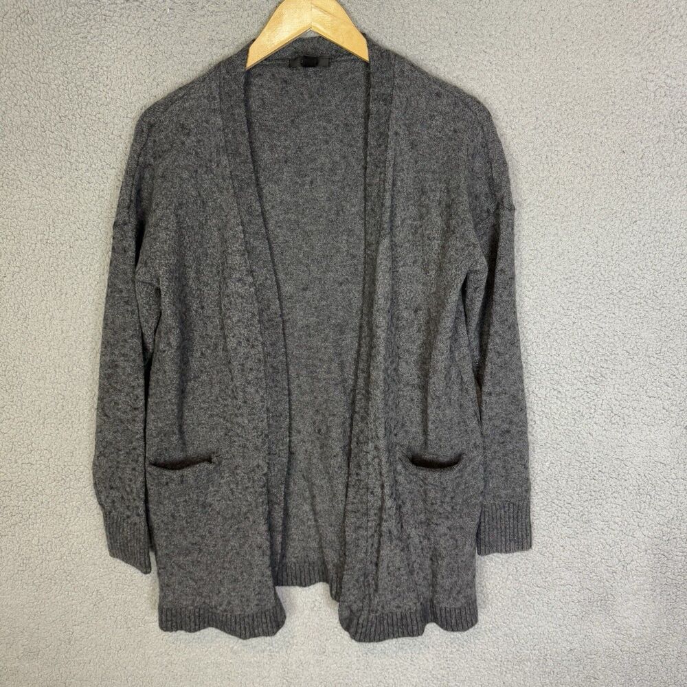 J. Crew Sweater Womens XS Open Front‎ Gray Long Sleeve Wool Blend Cardigan Knit